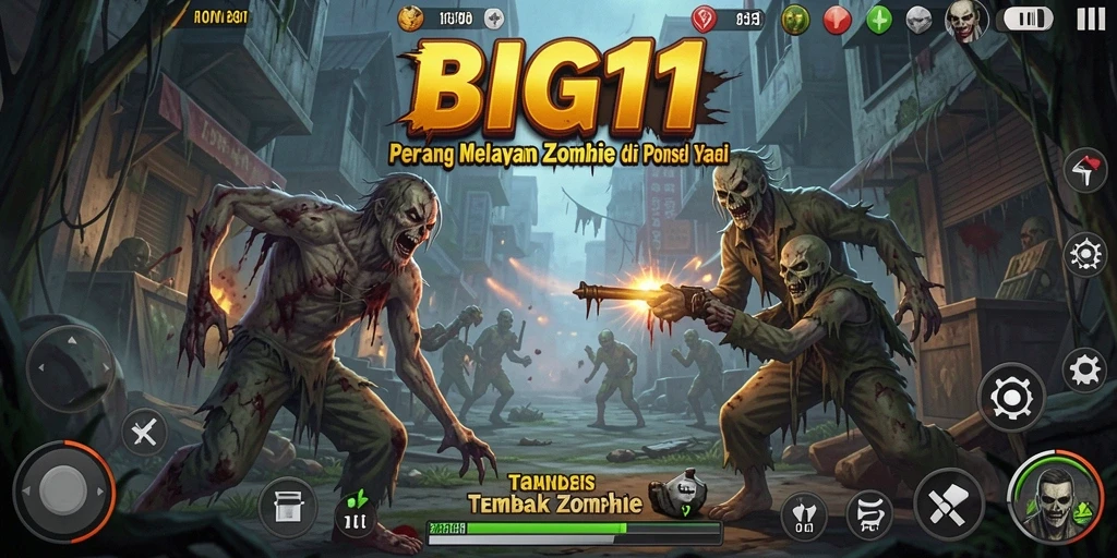 Antarmuka stunning dari game Tembak Zombie yang mendebarkan.