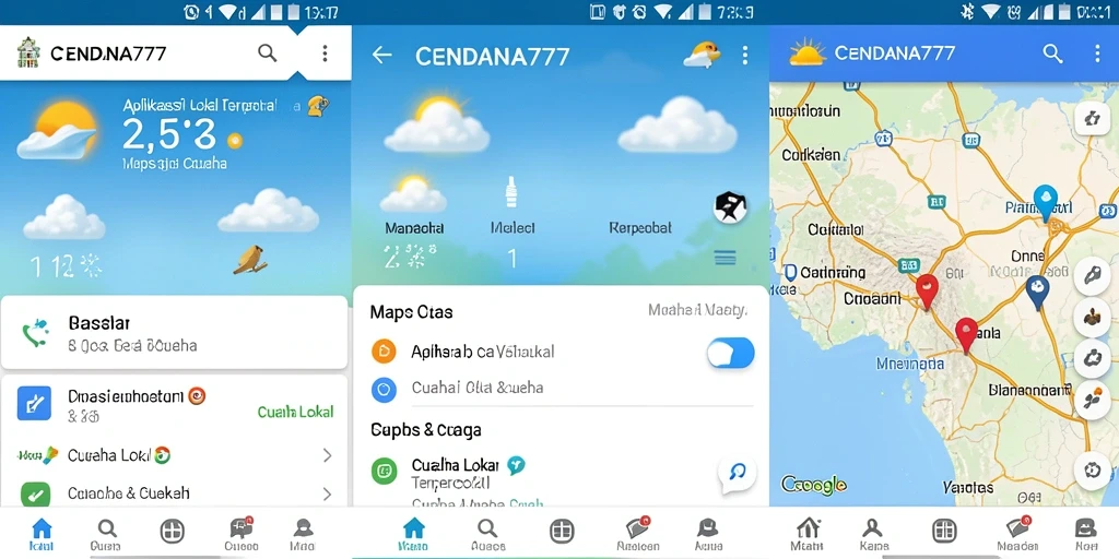 Antarmuka CENDANA777 menampilkan informasi cuaca lokal secara jelas.