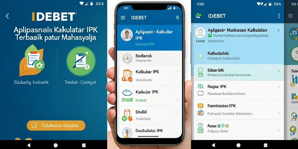Tampilan antarmuka aplikasi Kalkulator IPK IDEBET yang sederhana dan efektif.