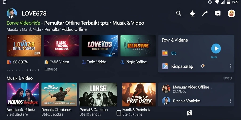 Tampilan antarmuka LOVE678 yang intuitif untuk Pemutar Video Offline.