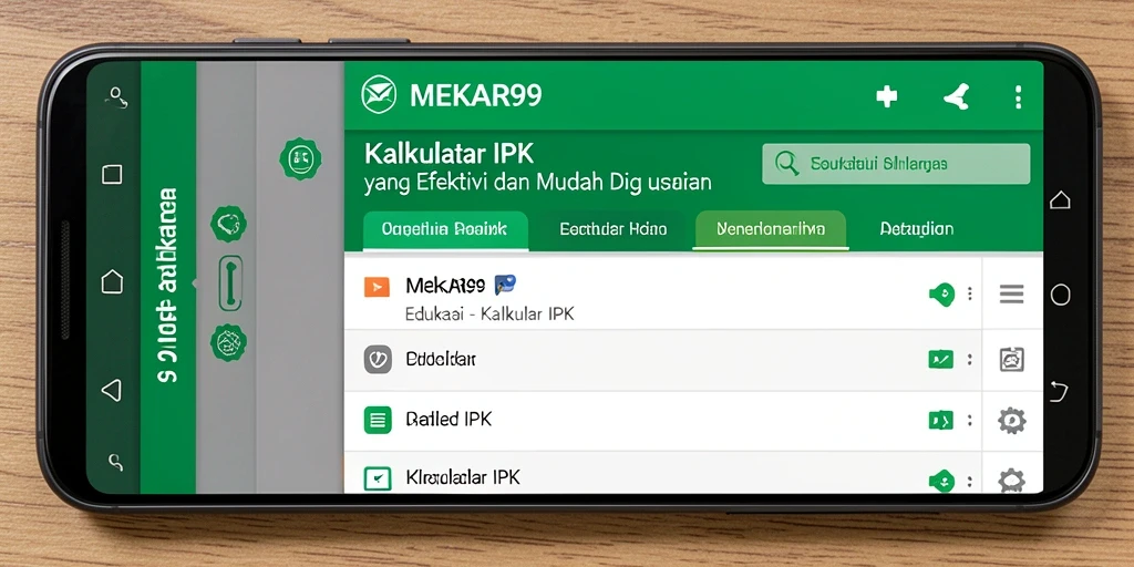 Tampilan antarmuka MEKAR99 yang intuitif dan mudah digunakan untuk Kalkulator IPK.