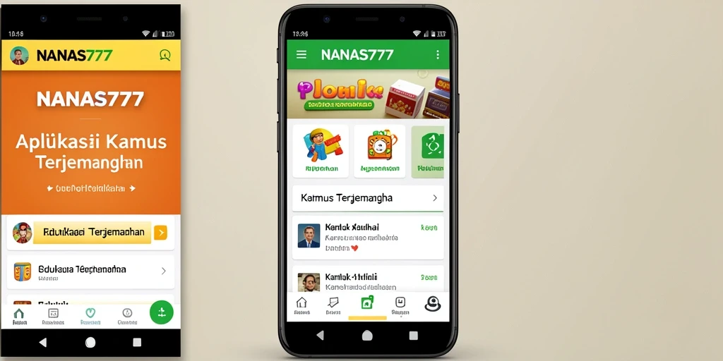 Tampilan antarmuka NANAS777 yang sederhana dan fungsional untuk Kamus Terjemahan.