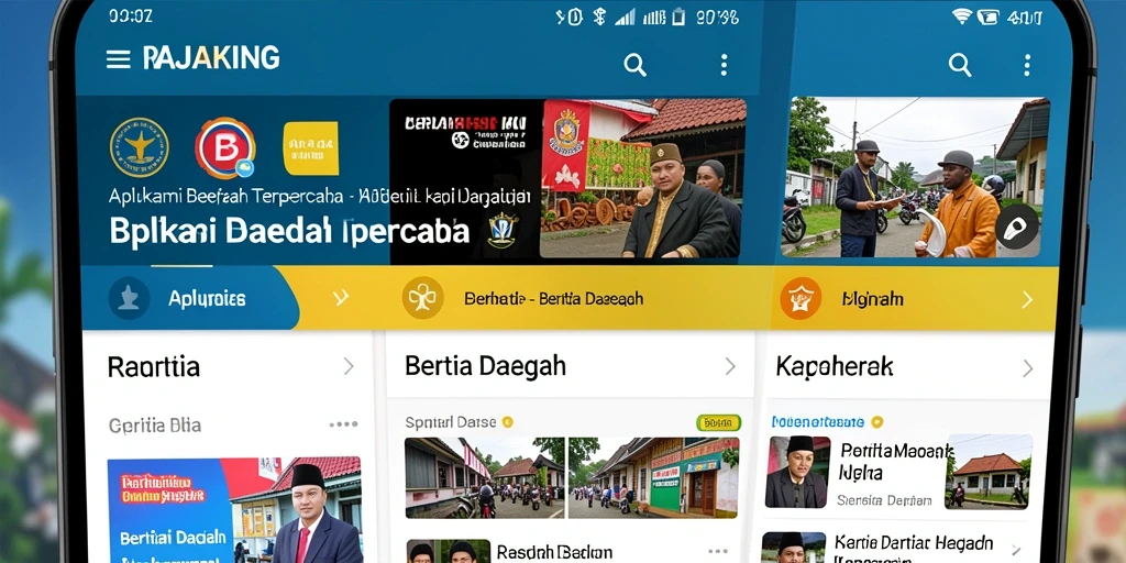 Antarmuka aplikasi RAJAKING yang menampilkan berita daerah terbaru.
