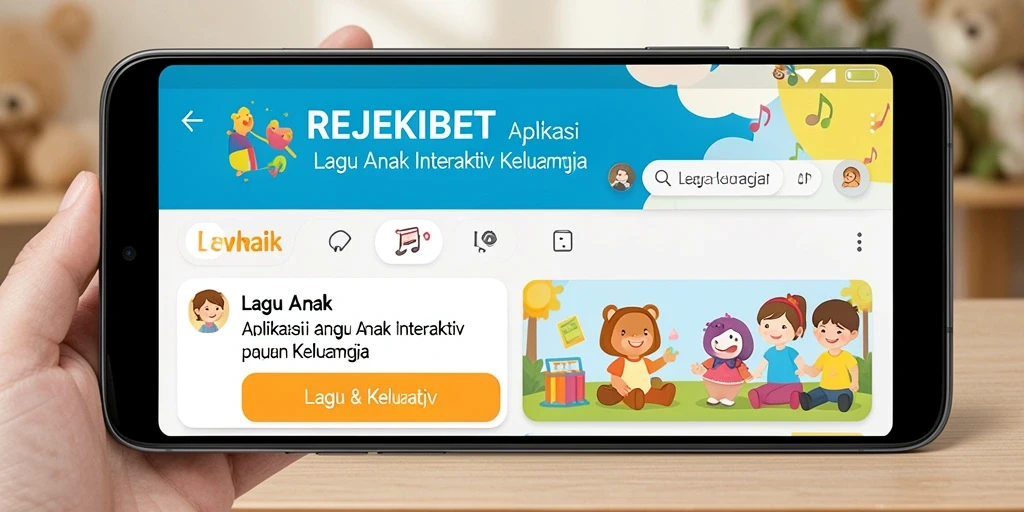 Tampilan antarmuka <strong>REJEKIBET</strong> yang ramah anak dengan berbagai lagu menyenangkan.