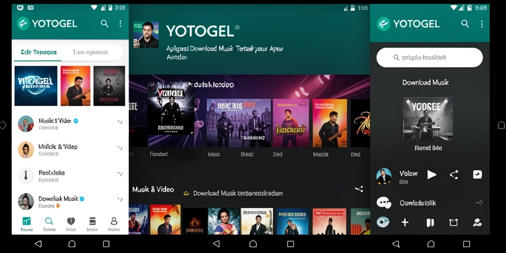 Antarmuka YOTOGEL untuk mengunduh musik dengan mudah.