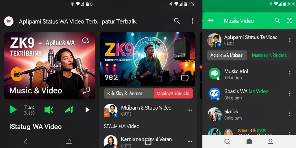 Antarmuka ZK9 yang intuitif untuk pengeditan video status WA.